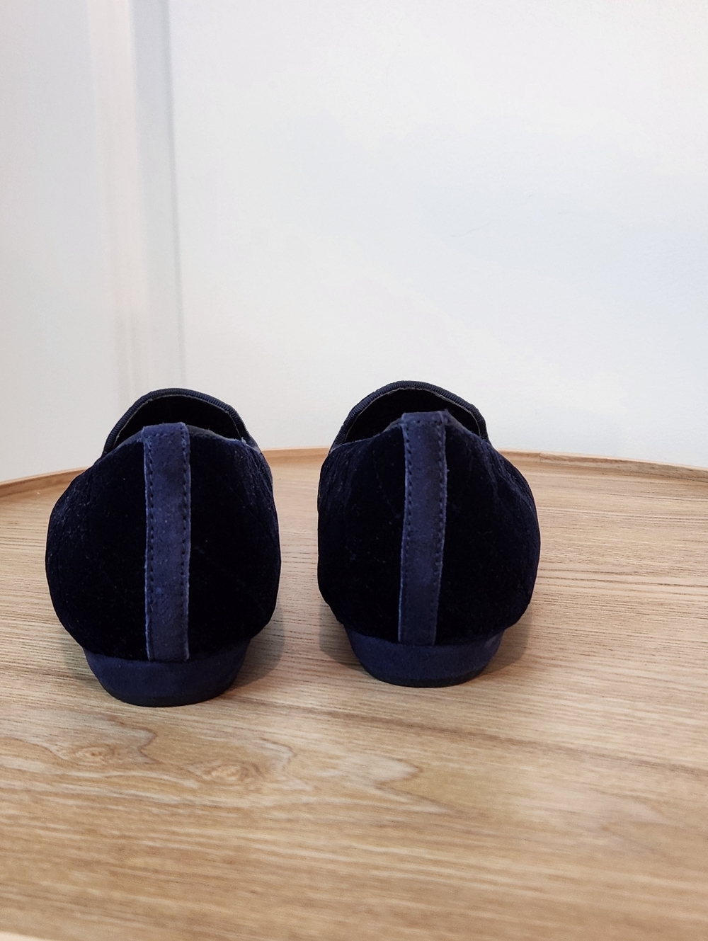 Vaneli Navy Blue Velvet Pointed Toe Flats - Picture 5 of 9